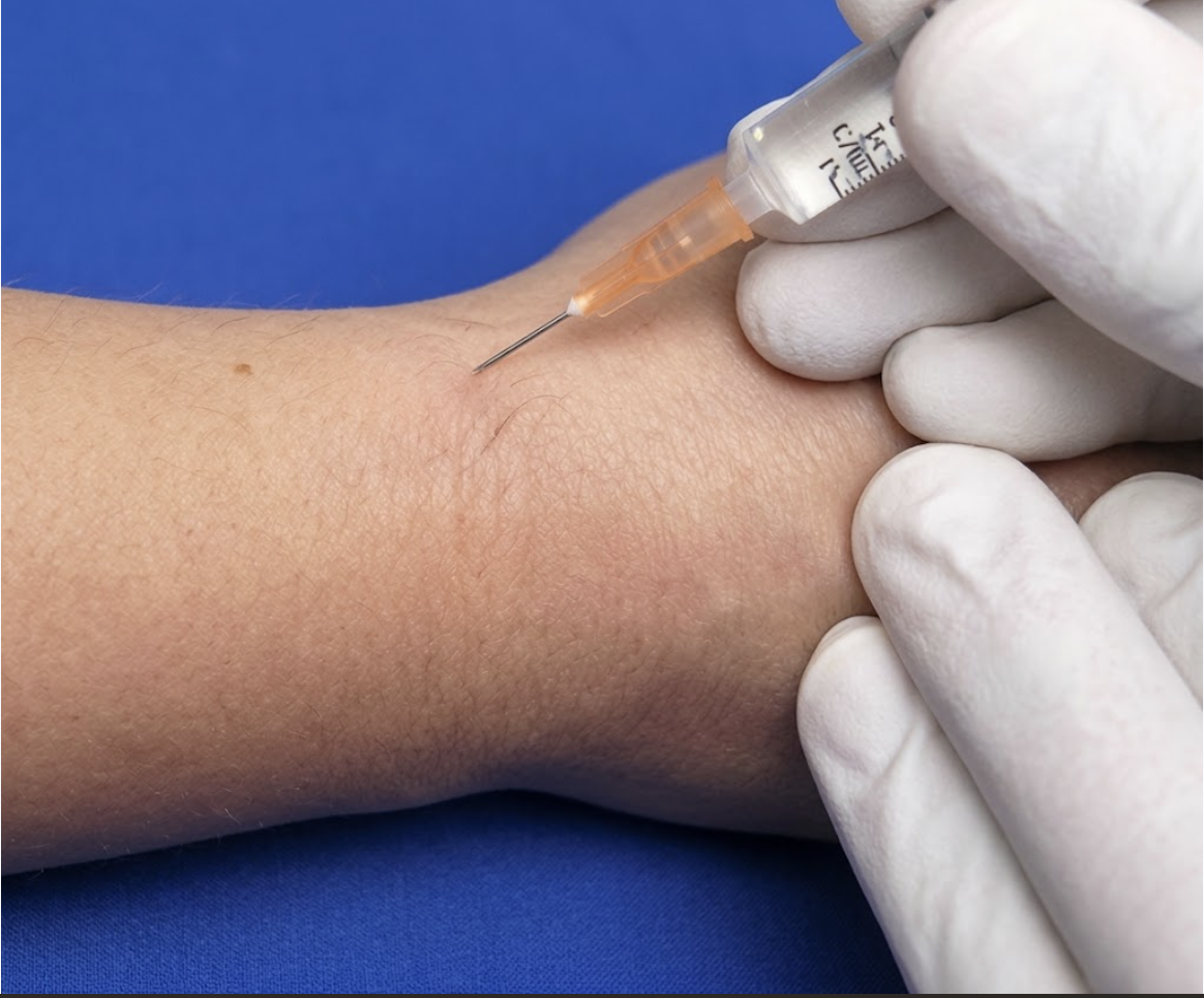 Infiltração de corticoide no primeiro compartimento extensor do punho para tratamento de De Quervain